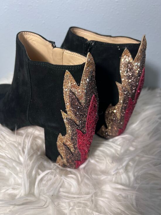 Katy Perry Shoes - Katy Perry The Flame Black 9 Sequin Ankle Boots Heel Velvet Festival Glam Punk
